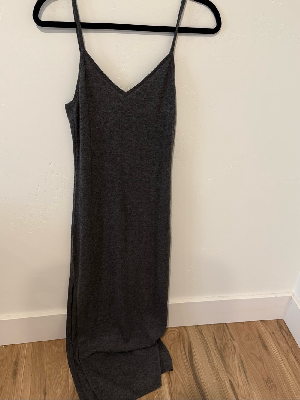 Naked Princess Cashmere Charcoal Slip Dress with Spaghetti Straps Womens Medium